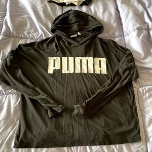 Puma cropped workout hooded tee